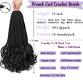 14” French Curls Braiding Hair Pre Braided Synthetic Box Braids Crochet Curl Ends French Curl Crochet Braids for Women And Kids