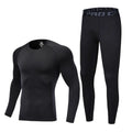 2PCS Set Quick-drying Men's Ski Thermal Underwear Tight-fitting Elastic Fleece Fitness Suit Comfortable Soft Tops Pants Set