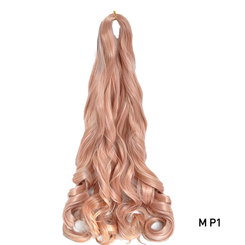 Loose Wave Braiding Hair Extensions 24" Synthetic Spiral Curls Braids Hair Pre Stretched Bouncy Braid French Curls Braiding Hair