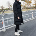 Korean Fashion Black Cotton Long Padded Parkas Coats Male 2025 Winter Casual Thicken Warm Puffer Jacket Men
