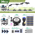 0.7MM Brass Nozzle 60W Self-Priming Pump Timing Misting Spray Kit for Garden Plants Farm Automatic Atomization Cooling System