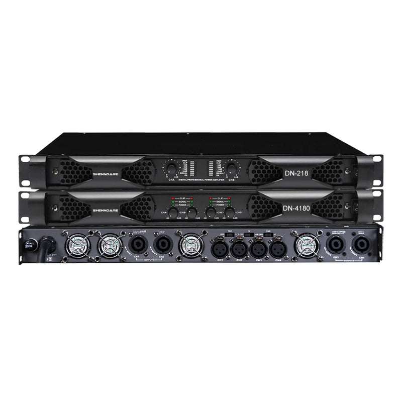 Professional Digital Power Amplifier 4x1800W Class D Audio DJ Pre-Subwoofer Amp 2/4 Channel Line Array Speaker Sound Amplifier