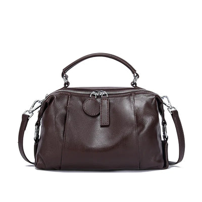 Women's Handbag Top Grain Leather Boston Bag Unique | SAMAG