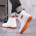 Men White Rain Boots Knee High Mid Calf Rubber Waterproof Winter Warm Outdoor Garden Fishing Work Shoes