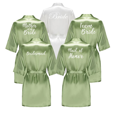 Satin Silk Robes Plus Size Wedding Bathrobe Bride | SAMAG