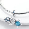 925 Sterling Silver Ocean Theme Charm Beads For Women Blue Wave Dolphin Seashell Compatible Summer Beach Vacation Jewelry