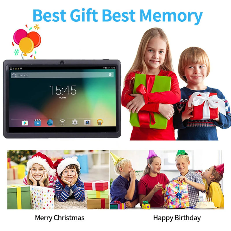 New 7 Inch Kid Tablet Android 13, 4GB RAM 64GB ROM, 1TB Expand, WiFi, Bluetooth, 4000mAh Battery, Software with Protective case