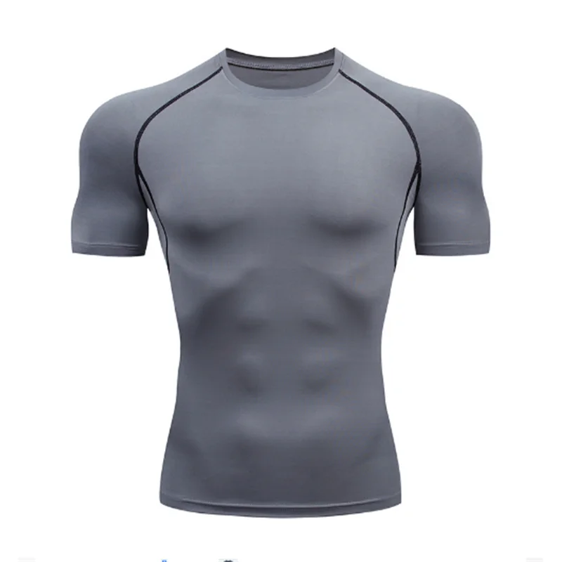 New Men Body Shapers Fitness Elastic Abdomen Tight Fitting Short Sleeve Shirt Tank Tops Shape Underwear Slimming Boobs Shaping