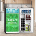 3.2 Cu.Ft Mini Fridge with Freezer, Single Door Compact Refrigerator with Adjustable Thermostat,  Silver