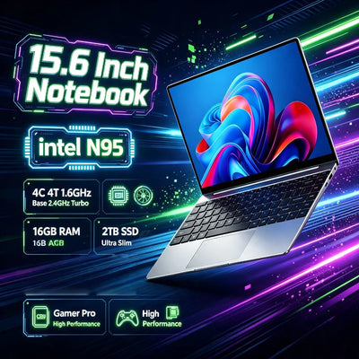 Intel N95 15.6 Inch Portable Laptop 32GB DDR4 2TB SSD | SAMAG