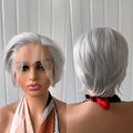 Short Bob Wig Brown Synthetic Lace Front Wigs For Women Pixie Cut Hair Bob Lace Wig Black Wig Sliver Grey Wig Cosplay Daily Life