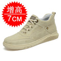 Men's Invisible Height Elevator Shoes Sneakers Lifting Shoes Taller Hidden Heel 7cm Trainers Cow Suede Hidden Heel Shoes