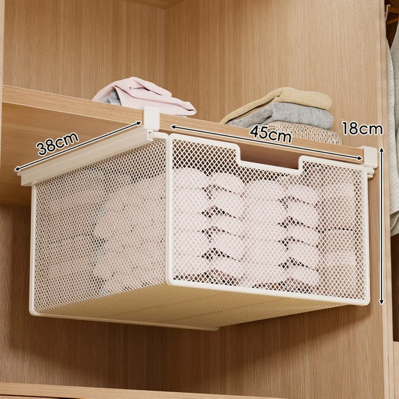 Large Capacity Underwear Storage Basket Pure Color Under Cabinet Hanging Organizer Shelf Design Pull - Out - View 9 | SAMAG