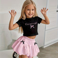Girls' Summer Casual Outfit: Bow Print Short - Sleeve | SAMAG