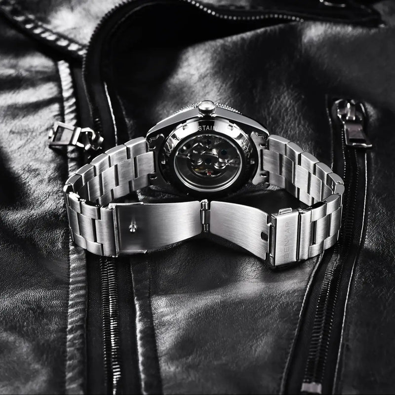 BENYAR 2026 New Men Watches Retro Black Mechanical Automatic luxury watch for men Waterproof Luminous Stainless steel wristwatch