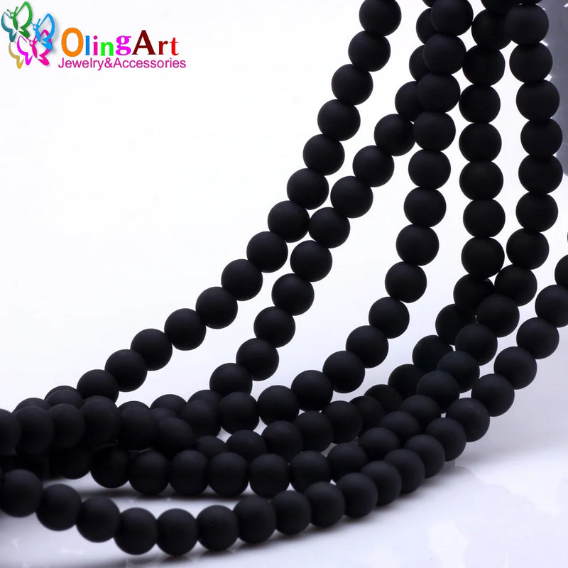 OlingArt Rubber Glass Beads High 6MM Quality 100PCS/Lot Candy Color Neon Matte Loose Handmade DIY Jewelry Making Bracelet