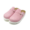 Chunky Platform Suede Leather Clogs Cork Arch Support Adjustable Buckle Non-Slip Mules For Women & Men