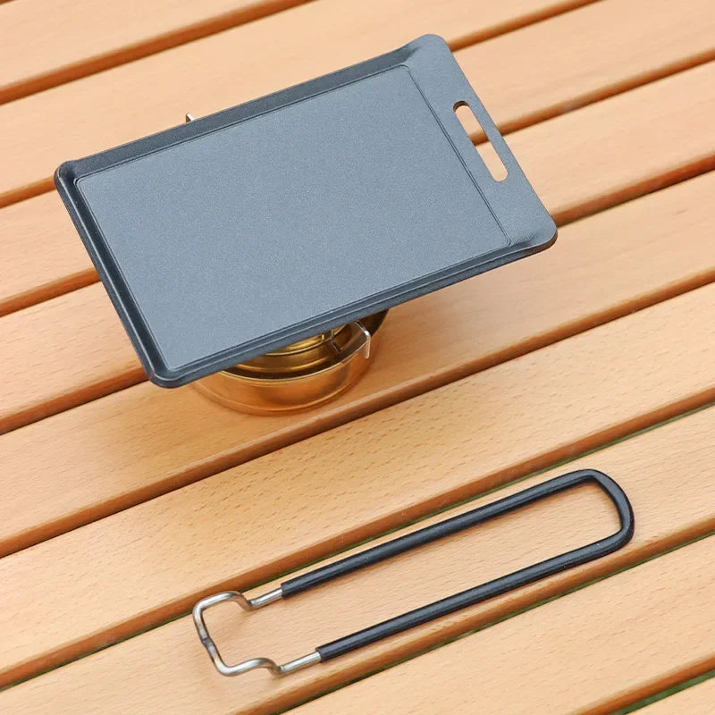 Outdoor Mini Portable Grill Pan Camping Frying Pan BBQ Baking Dishes Pans Camping Cookware Barbecue Tools Camping Accessories