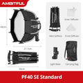 Ambitful Mini Quickly Release Softbox PS45 PS30 50SE Bowens Mount PF30/40SE Ontop Softbox Octagon Softbox+Honeycomb Grid Outdoor