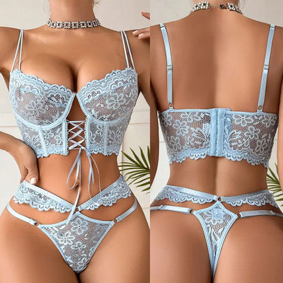 Sexy Large Size Lingerie Women Bra Set Girl Floral Lace | SAMAG