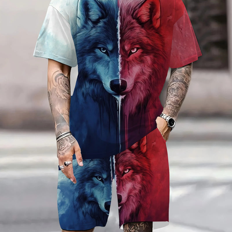 Summer new daily casual men's T - shirt and shorts set, urban street fashion sleeved outdoor sports - View 3 | SAMAG