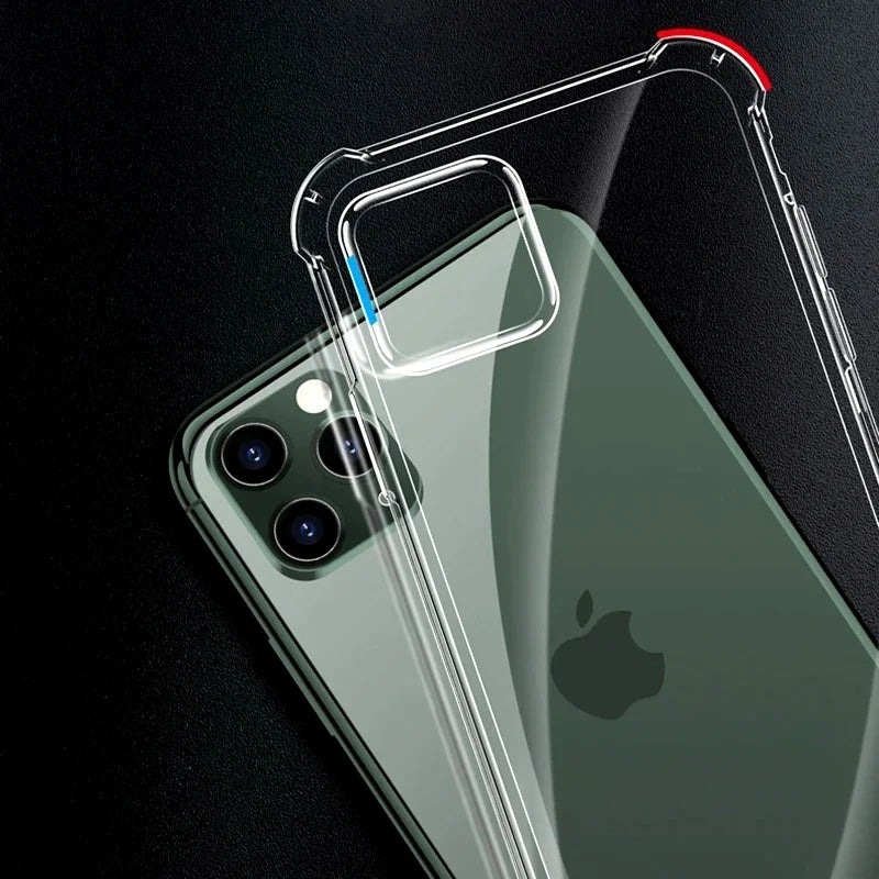 Clear Phone Case For iPhone 11 12 13 14 15 16 Pro Max Mini 16E 7 8 Plus Xr Xs SE 2020 2022 Silicone Soft Transparent Cover