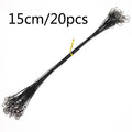 OUTKIT 20PCS/lot Fishing Lure Trace Rope Wire Leader Line Swivel Tackle Spinner Shark Spinning With 15CM, 20CM, 24CM, 30CM Pesca