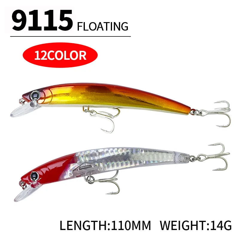 110MM 14G Minnow Fishing Lures 3D Crystal Floating - View 2 | SAMAG