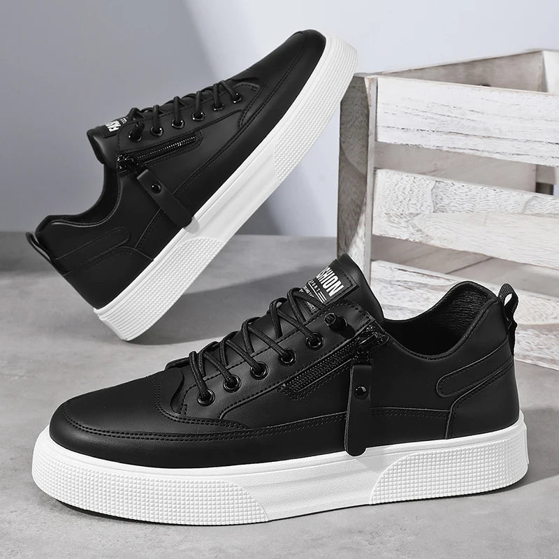 Men's Street Fashion Skateboard Shoes Versatile Sport Casual Sneakers Youth College Style White Shoes