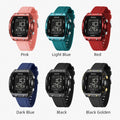 SMAEL Outdoor Sports Watches Fashion Leisure Men Watches 5ATM Waterproof Rectangle 8108 LCD Display Digital Student Wristwatches