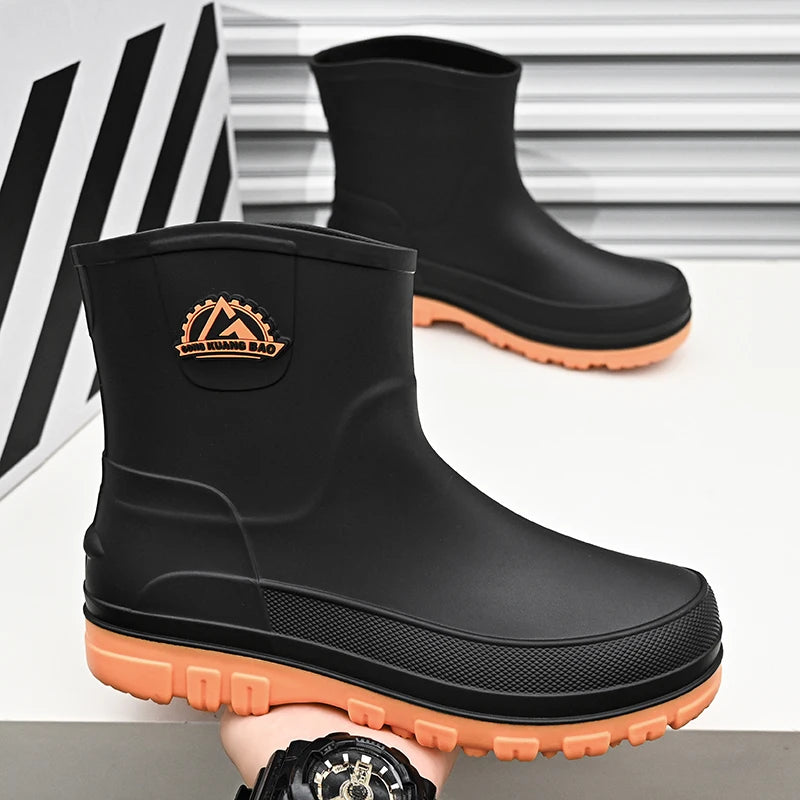 Anti-Slip Rain Boots for Men, New Short-Tube Waterproof Fishing Rain Boots, Water Shoes