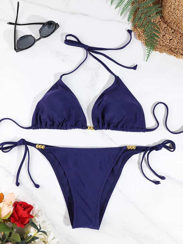 Sexy Triangle Bikini Sets Micro Thongs Swimsuit Women | SAMAG