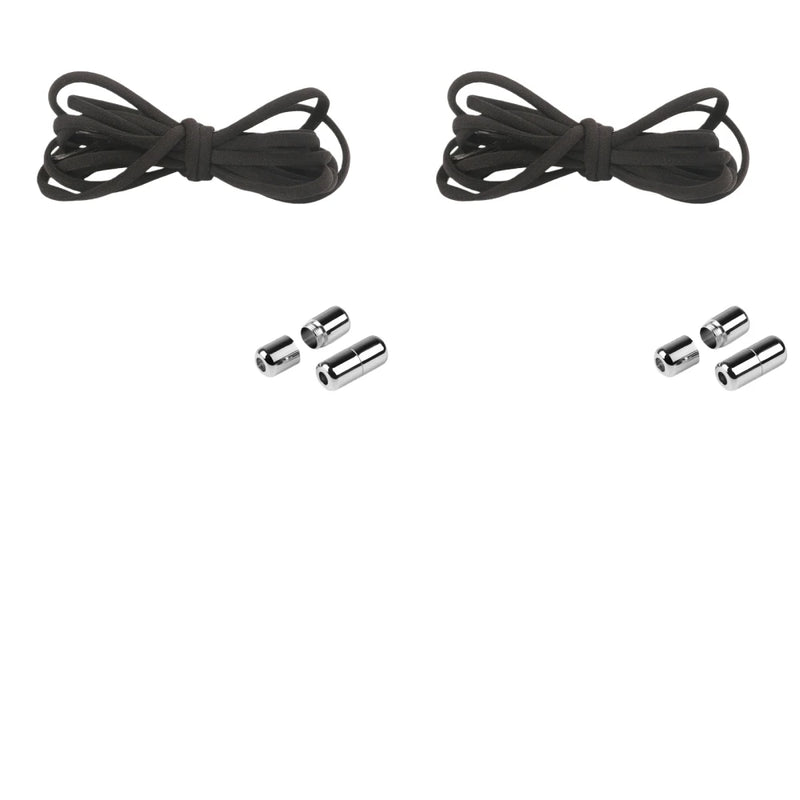 1/2/4 pairs Semicircle No Tie Shoelaces Elastic Sneakers shoelace Metal Lock Lazy Laces for Kid and Adult One size fits all shoe