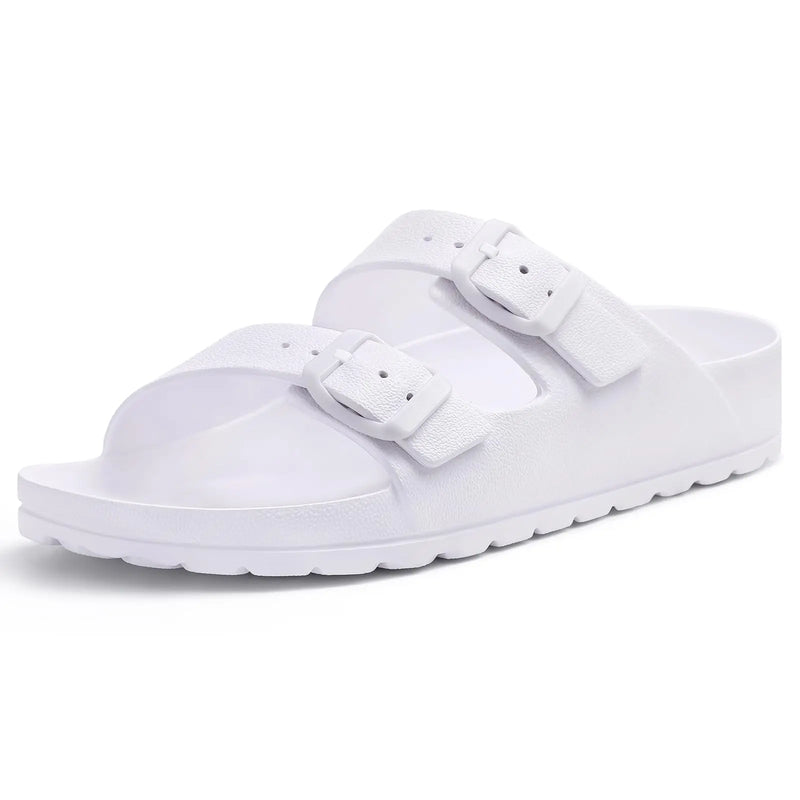 Evshine Women's Summer Orthopedic Sandals Comfy Arch Support Beach Slippers wirh Adjustable Buckle Soft Bottom EVA House Slides