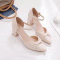 Elegant Bow Prom Party Heels | 2026 Spring Women's Block Heel Ankle Strap Pumps | Comfortable Cutout Closed Toe Casual Sandals