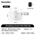 Naturehike Ceramic Non-Stick Set Of Pots Camping Cookware Kit Outdoor Frying Pan Kettle Picnic Tableware Kitchen Utensils