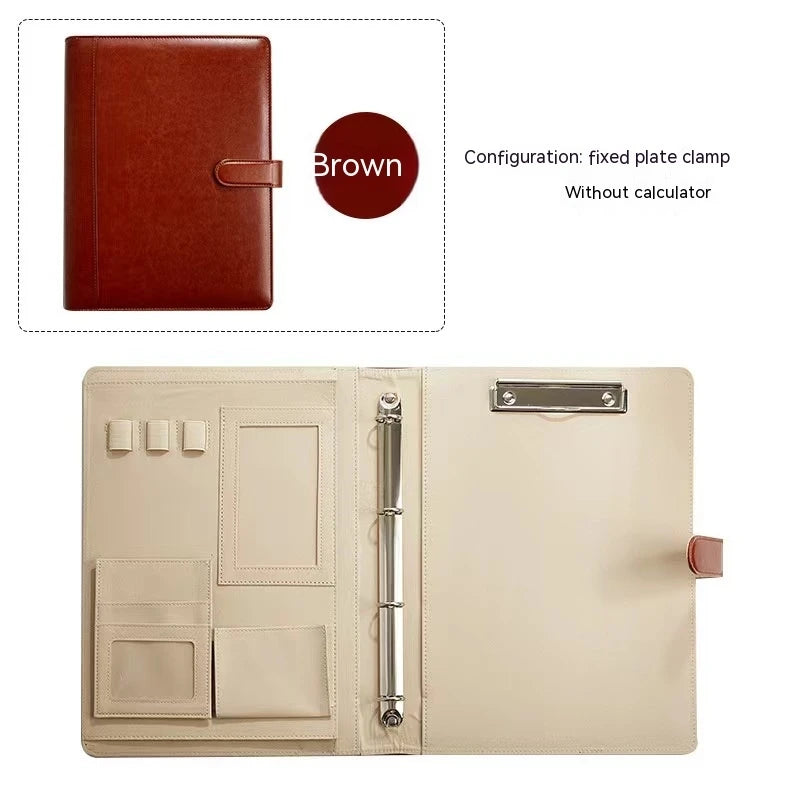 PU Leather Notebook Binder A4 Paper Budget Envelope Expanding File Folder Document Material Chic Loose Leaf Ring Office
