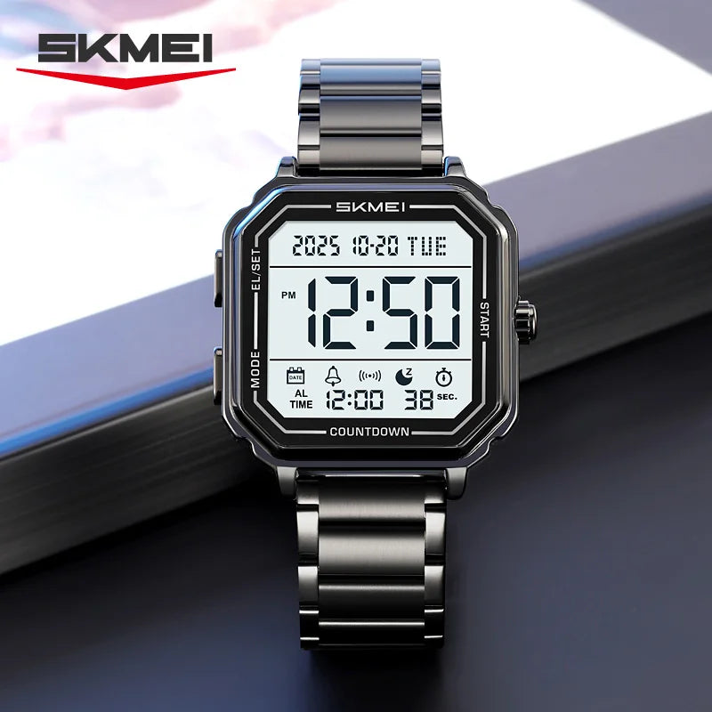 2559 Sport EL Light Casual Watch for Man Chronograph Countdown Stopwatch Digital Wristwatch 2Time Fashion - Visuel 3 | SAMAG