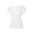 Y2K Fairy Grunge Crop Top for Women Short Sleeve Lace Patchwork T-Shirt Aesthetic Slim Fit Cute Babydoll Top Tees