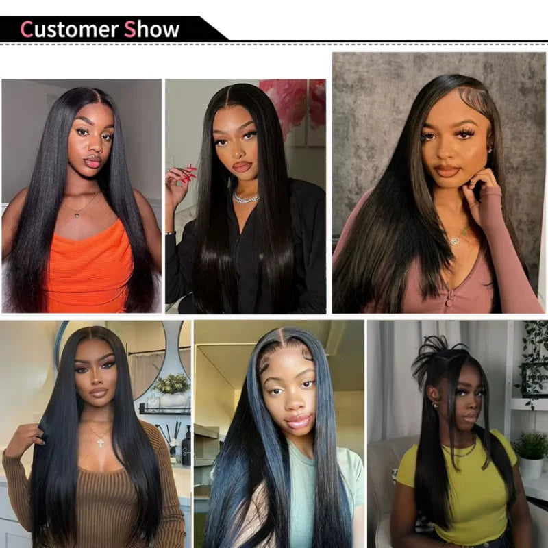 26 28 30 Inch Human Hair Extensions 3/4 Bundles Straight Human Hair Bone Straight Human Hair Weavings Natural Black Wholesale