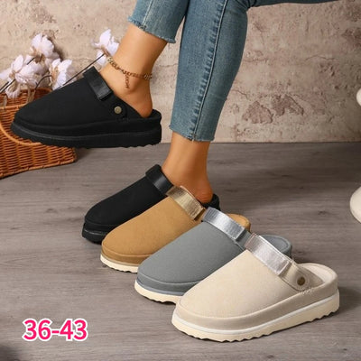 Women Clogs Slip on Mules Suede Platform Ladies Slippers | SAMAG