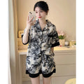 Chinese Elegant Ink and Wash Painting Women's Pajamas | SAMAG