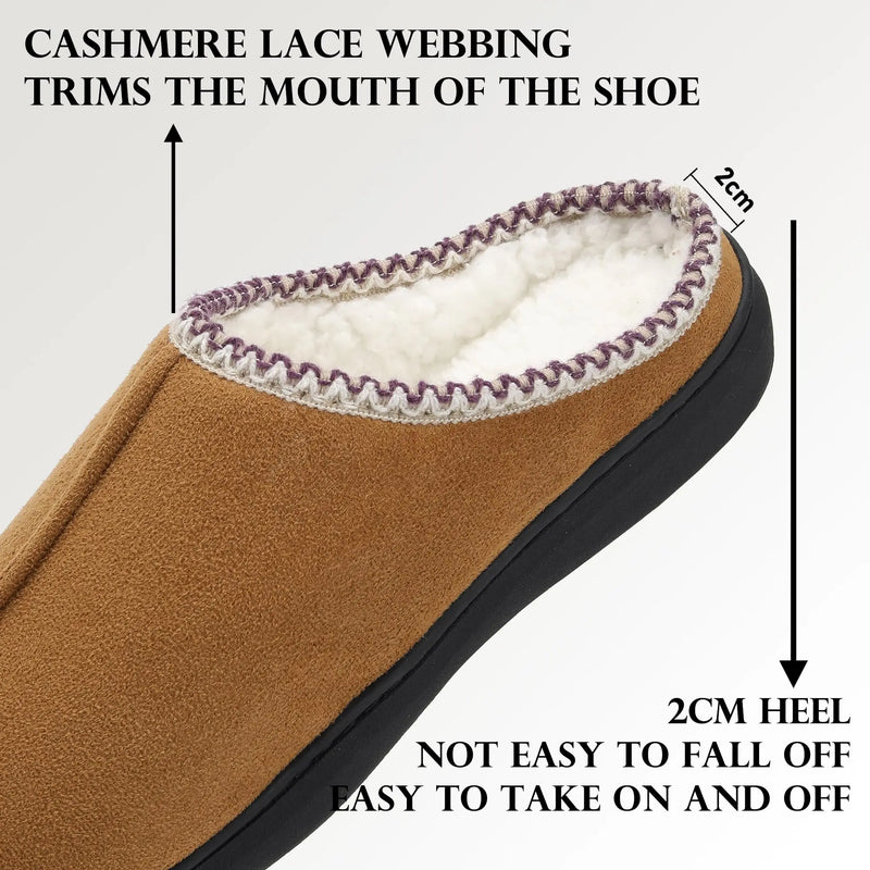 Asgard Plush Cotton Slippers For Men Winter Indoor Warm Anti-Slip Home Shoes Women Soft Memory Foam Furry Slides Bedroom Slipper