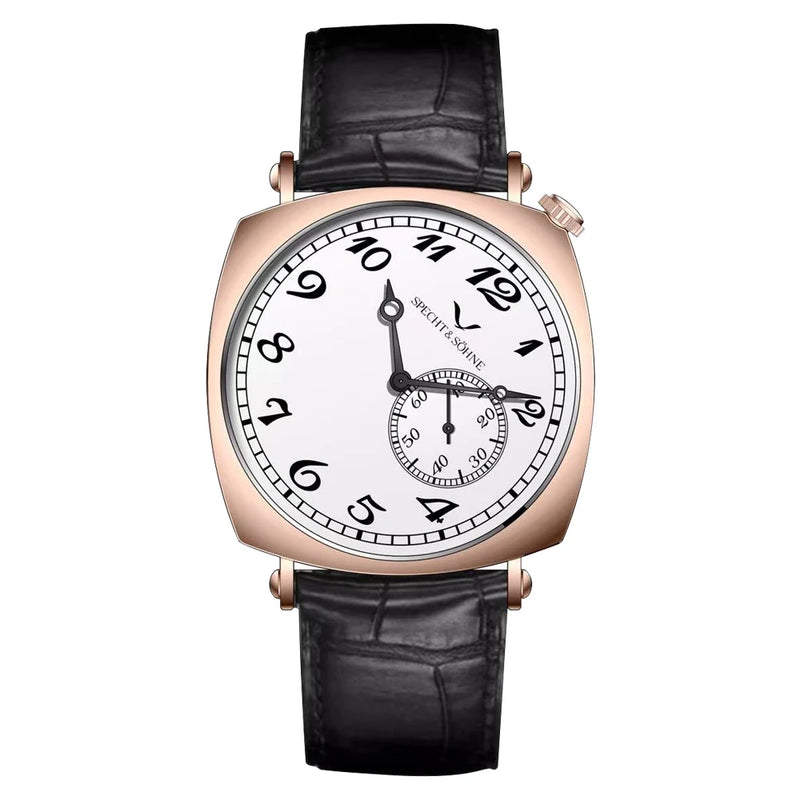 New Specht & Söhne 1921 Men's Automatic Mechanical Watch Vintage Watch Sapphire Genuine Leather Stainless Steel 50M Waterproof