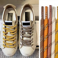 1 Pair Dot Thread Twill Round Rope Shoelaces Sneaker Sport DE Training Shoes White Leather Leisure Casual DIY Shoes Lace