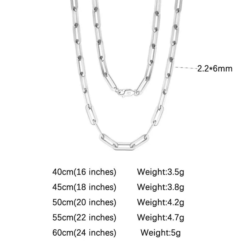 ORSA JEWELS 925 Sterling Silver Chain Necklaces Fashion Party for Men Women DIY Jewelry Simple High Quality 16-24 Inch Wholesale