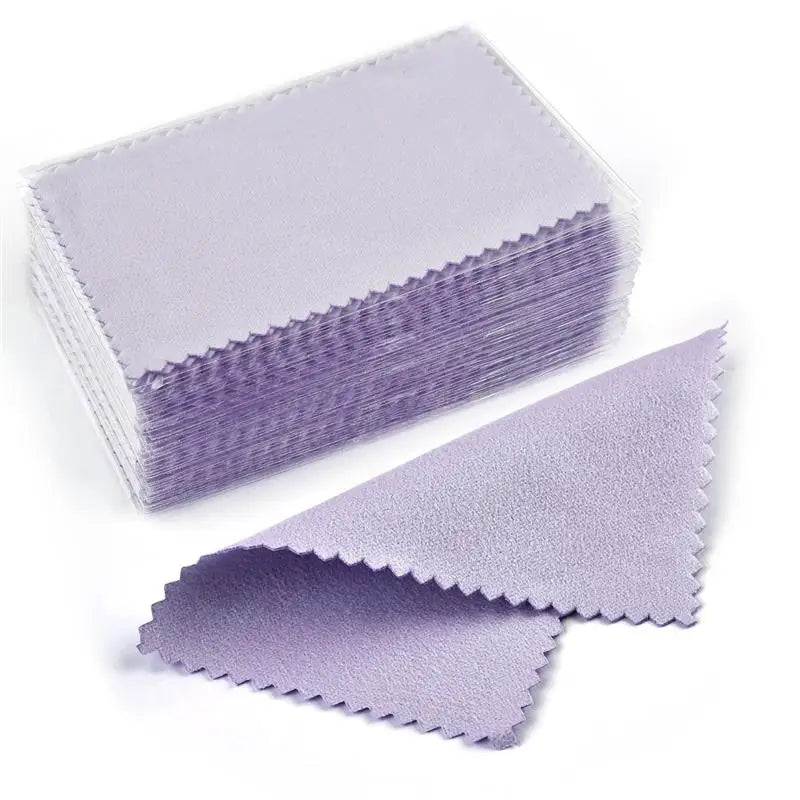 10pcs/50pcs Sterling Silver Polishing Cloth Set Jewelry Cleaning Cloths Soft Wipe Wiping Cloth Keep Jewelry Shining Tools