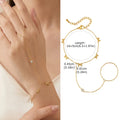 Luxury Minimalist Gold Plated Thin Chain Finger Ring Hand Bracelets for Women, Party Elegant Stainless - Visuel 12 | SAMAG