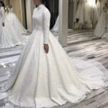 Customized Lace Bride Dress Beading Muslim Wedding Long - View 3 | SAMAG
