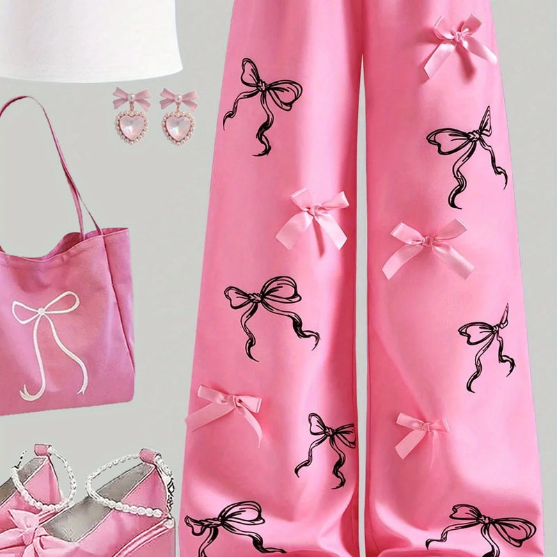 Girls' Casual Long Pants Set, Youth Letter-Print | SAMAG